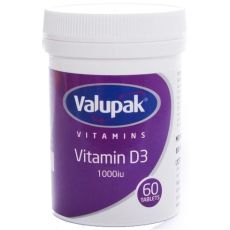 Valupak Vitamin D3 1000iu Tablets 60s