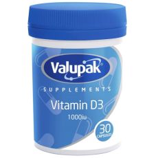 Valupak Vitamin D3 1000iu Capsules 30s 