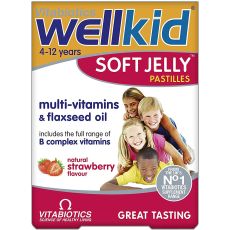 Vitabiotics Wellkid Soft Jelly Pastilles Strawberry Flavour 30s