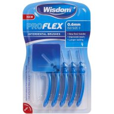 Wisdom Pro Flex Interdental Brushes 0.6mm Blue 5s