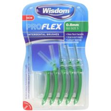 Wisdom Pro Flex Interdental Brushes 0.8mm Green 5s