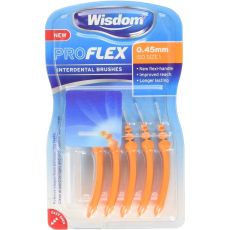 Wisdom Pro Flex Interdental Brushes 0.45mm Orange 5s