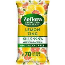 Zoflora Lemon Zing Multi-Surface Cleaning Wipes 70s