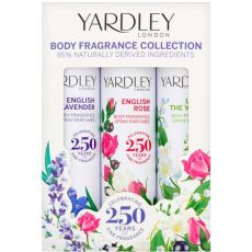 Yardley Body Spray Collection 3 x 75ml English Rose/English Lavender/Lily of the Valley