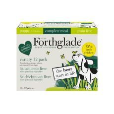 Forthglade Complete Puppy Food - Grain-Free Variety Pack (Chicken & Lamb with Liver) (12 x 395g)