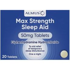Almus Max Strength Sleep Aid 50mg Tablets 20s