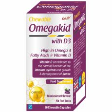 Life-On Chewable OmegaKid with D3 Capsules 30s
