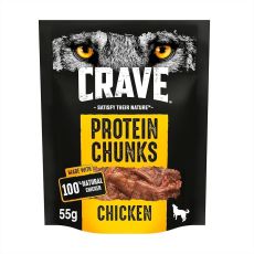 CRAVE Protein Chunks Dog Treats - Chicken 55g