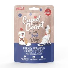 Cupid & Comet Christmas Dog Treat - Turkey Wrapped Carrot Twists