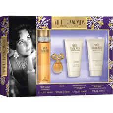 Elizabeth Taylor White Diamonds Gift Set (Eau de Toilette 50ml + Parfum 10ml + Body Lotion 50ml + Body Wash 50ml)
