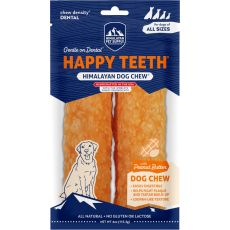 Happy Teeth Dental Chew for Dogs - Peanut Butter (Large 2 Pack)
