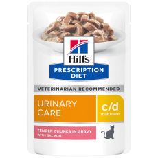 Hills Feline C/D Pouches 4x12x85g Wet Food (Salmon)