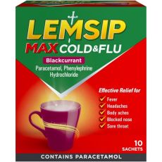 Lemsip Max Cold & Flu Blackcurrant 10s