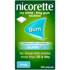 Nicorette Icy White 4mg Sugar Free Nicotine Gum 105s