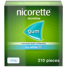 Nicorette Icy White 2mg Sugar Free Nicotine Gum 210s