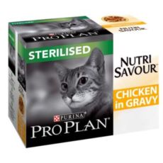 Pro Plan NutriSavour Sterilised Cat Food 10 x 85g Chicken & Gravy Pouches