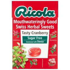 Ricola Swiss Herb Sweets Tasty Cranberry Sugar Free 20x45g