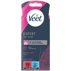 Veet Expert Wax Strips for Normal Skin Face 20s