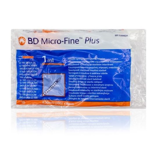 BD Micro Fine Insulin Syringe 1 ml 10s main image 0