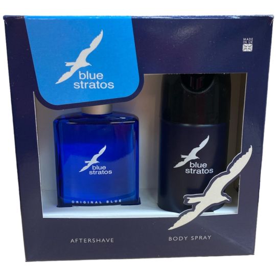Blue Stratos 100ml Aftershave 150ml Deodorant Body Spray