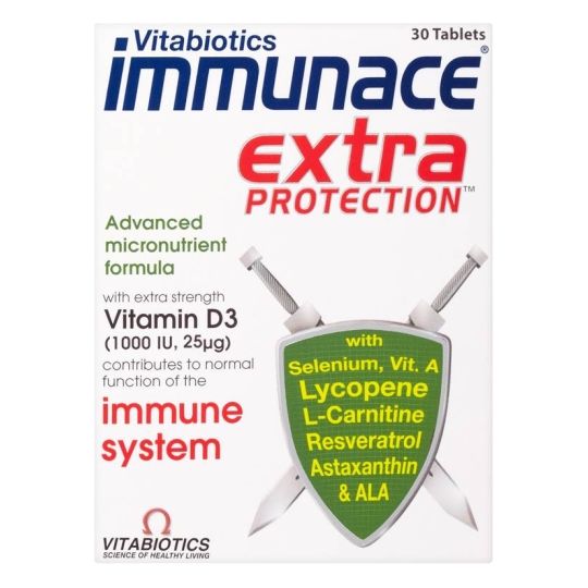 Vitabiotics Immunace Extra Protection Tablets 30s Immune System Chemist Net Online Pharmacy