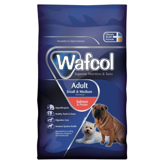 Wafcol Adult Dog Food Salmon Potato small Med Dog various sizes