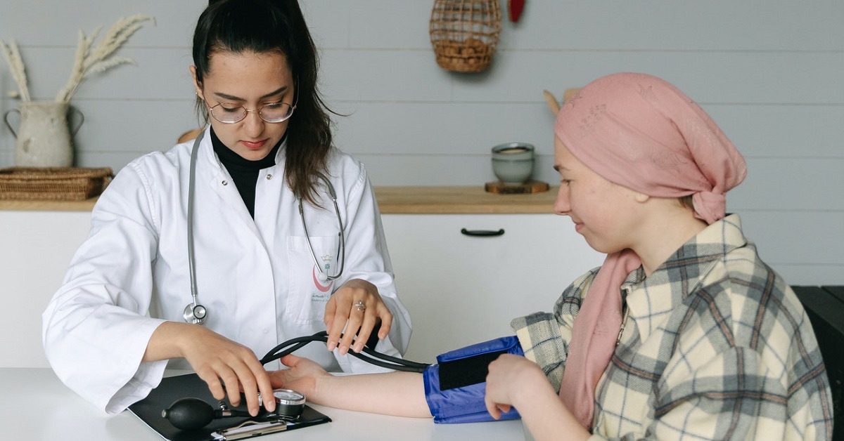 Checking blood pressure